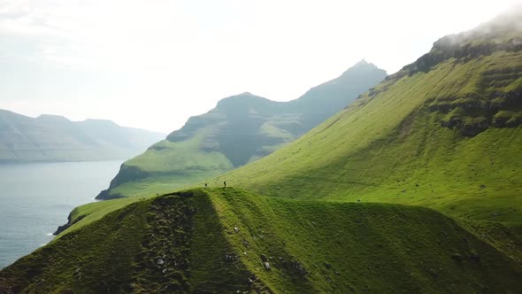 Aerial View of Kalsoy Island Faroe Islands