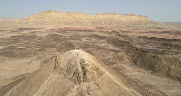 Aerial view of mount Ardon, Ramon crater, Negev, Israel.