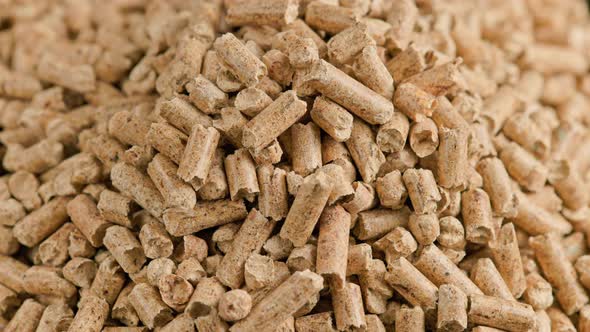 Looped Closeup Rotation of Compacted Wooden Sawdust Pellets