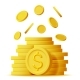 3D Stack of Gold Coins Icon Isolated - GraphicRiver Item for Sale