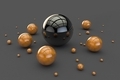 3D balls with a glossy coating on a gray empty background - PhotoDune Item for Sale