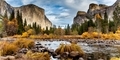 Yosemite Valley view in autumn. Beautiful view over the Merced River. - PhotoDune Item for Sale