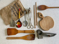 Old and useful kitchen tools on the neutral backdrop - PhotoDune Item for Sale