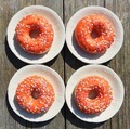 Orange doughnuts flat lay. - PhotoDune Item for Sale
