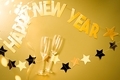 Golden text Happy New Year on the golden background - PhotoDune Item for Sale