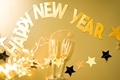 Golden text Happy New Year on the golden background - PhotoDune Item for Sale
