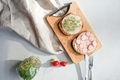 Home made healthy gluten free sandwiches with grilled chicken, green alfalfa sprouts and radish. - PhotoDune Item for Sale