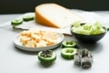 Making snacks from cucumber and cheese with the cookie cutter. - PhotoDune Item for Sale