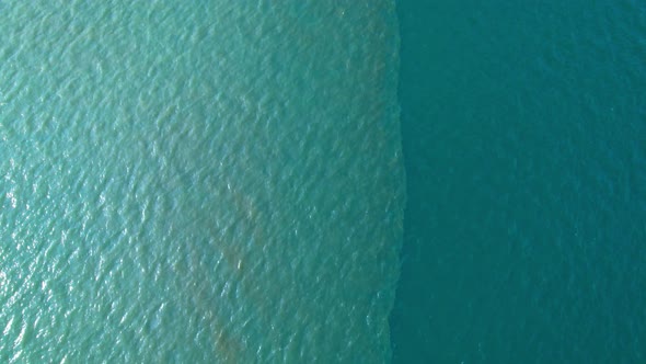 4K aerial drone view of beautiful sea waves, Flight over sea.