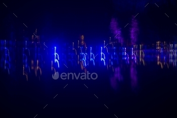 sure lights in night darkness, motion blur