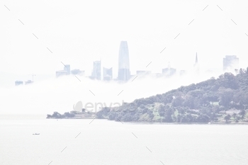 co has a name? Everyone, meet Carl. This is SF in the fog with the giant skyscraper, Salesforce Tower (SF’s tallest building) sticking out as well as the tip of the Transamerica building and others. The famous Angel Island State Park is in the forground and there is a lone person in a small boat on San Francisco Bay too. Beautiful.  tonythetigersson, Tony Andrews Photography