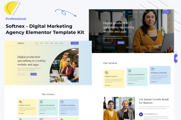 Softnex - Digital Marketing Agency Elementor Template Kit