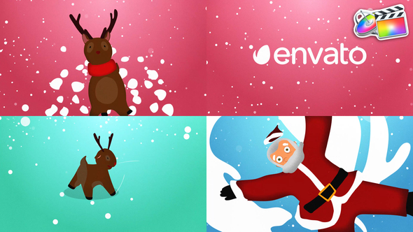 Christmas Santa and Deers Logo Pack for FCPX alt