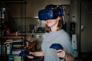 kground. Virtual reality concept.