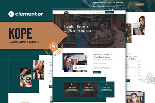 Kope - Cafe Coffee Shop & Bar Elementor Template Kit