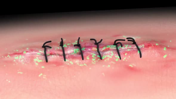 Animation of infected wound