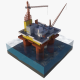 Oil rig platform Low-poly - 3DOcean Item for Sale
