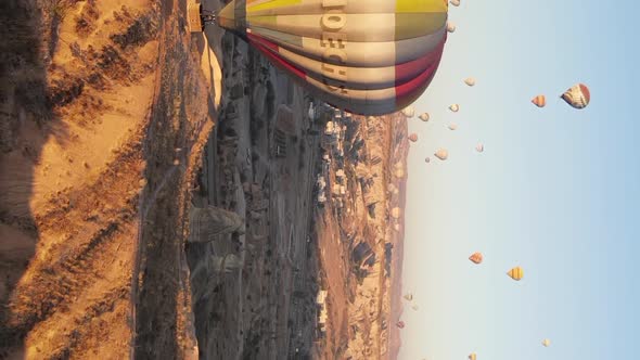 Vertical Video  Balloons in Cappadocia Turkey