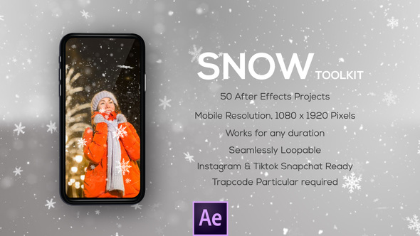 50 Snow Overlays - Instagram - Vertical Resolution - For Mobile Videos