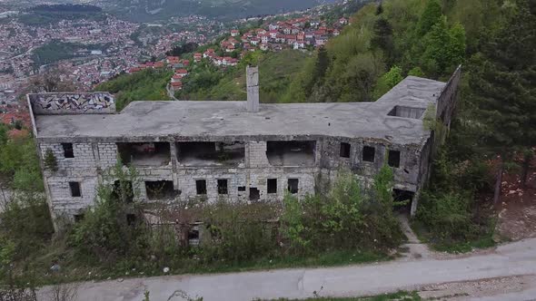 Aerial View Of A Destroyed Building V2