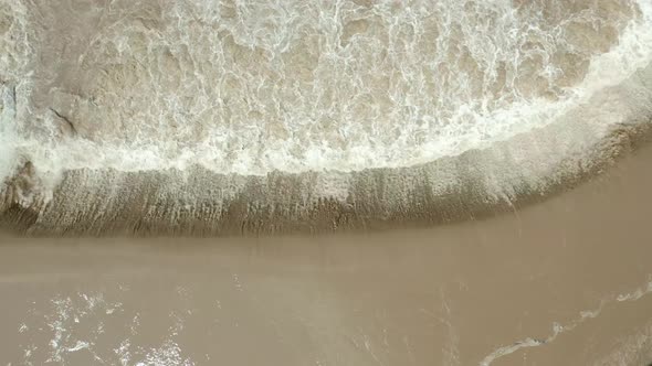 Aerial Drone View. River Water Move Down From with a Water Filled Dam After Heavy Floods and Rains