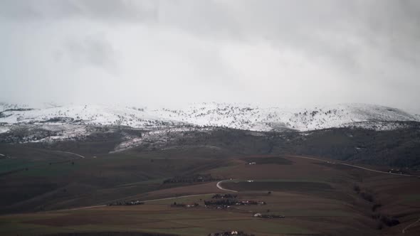 8K Snowy Treeless Barren Hills in Winter