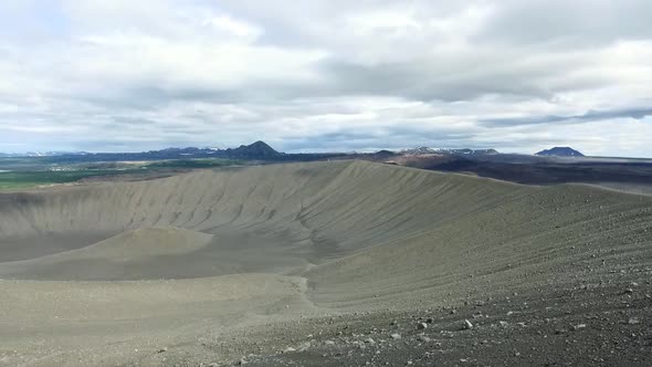 Hiking a crater in Iceland.