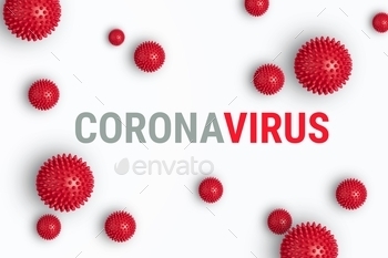 -nCoV with text on white background. Virus Pandemic banner concept