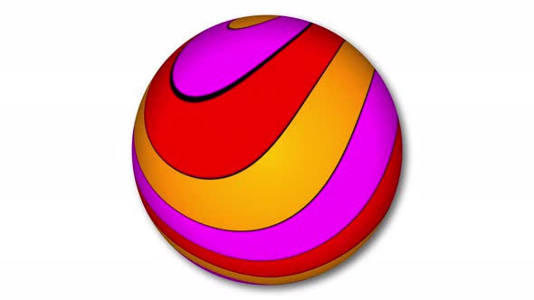 colorful sphere paint on a sphere moving on white. Vd 997