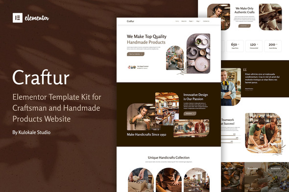 Craftur - Craftsman & Handmade Products Elementor Template Kit