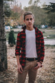 Blonde boy posing in the park  - PhotoDune Item for Sale