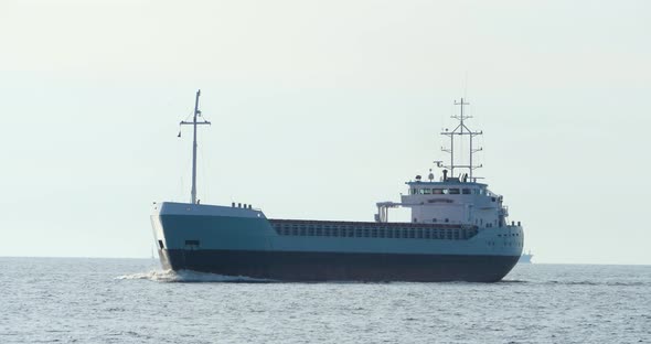 4K - Cargo ship, Close-up