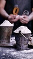retro dishes bucket with flour - PhotoDune Item for Sale