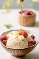 Homemade caramel vanilla ice cream with flowing syrup - PhotoDune Item for Sale