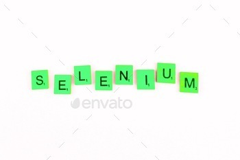 Selenium scrabble letters word on a white background