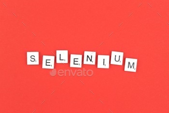 Selenium scrabble letters word on a red background