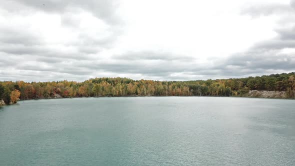 Lake near forest. High angle view with part of lake near forest