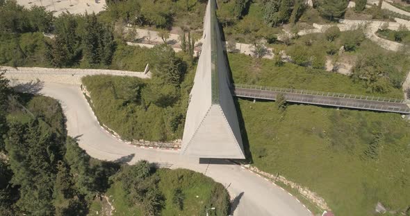 Aerial view of Israel Holocaust Museum, Jerusalem, Israel.