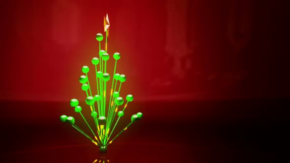 Animation of the modern technology Christmas tree rotating around. Loopable. HD