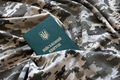 Ukrainian military ID on fabric with texture of pixeled camouflage - PhotoDune Item for Sale