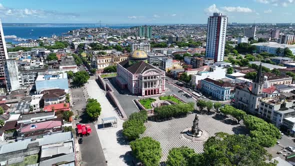 Amazonas Theater at Downtown Manaus Amazonas Brazil.