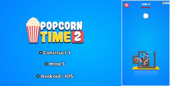 Popcorn Time 2 - HTML5 Game (Construct 3)