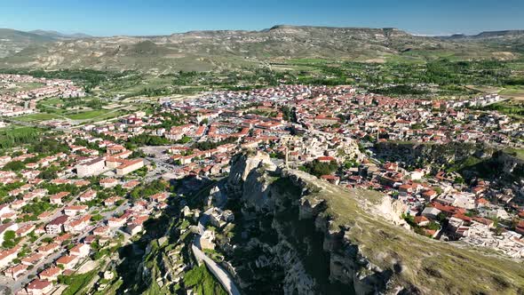 Cappadocia aerial view 4 K View of the City Urgup