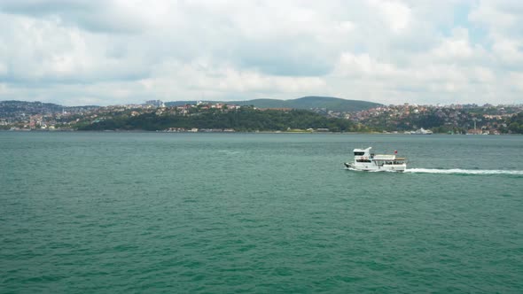 Istanbul Bosphorus And Cargo Ships Aerial View