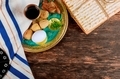 Matzo for Passover with on seder plate on close up - PhotoDune Item for Sale