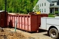 garbage containers near the new home, Red containers, recycling and waste - PhotoDune Item for Sale