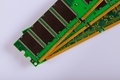Green stick of RAM memory for computer with electronics components on computer repair copy space for - PhotoDune Item for Sale