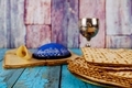 Jewish pesah celebration matzah bread with wine. Passover holiday - PhotoDune Item for Sale