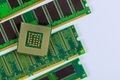 Processor CPU and RAM memory modules in isolated on white background - PhotoDune Item for Sale