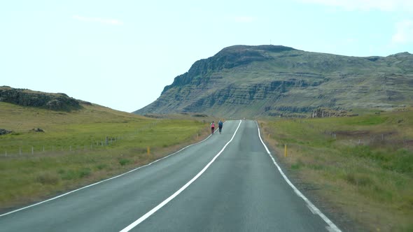 Car Driving on the Road To Iceland
